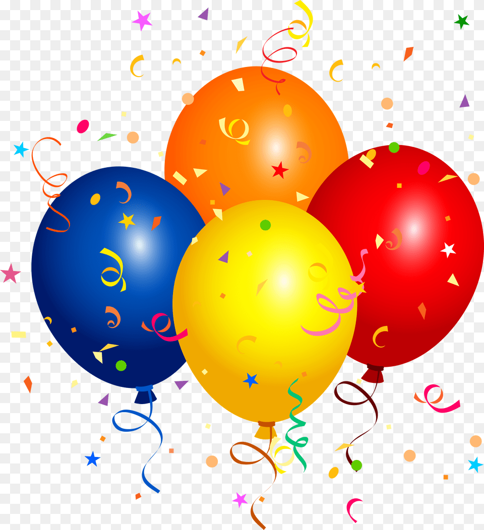 Birthday Balloons Clipart, Balloon, Paper, Confetti Free Png