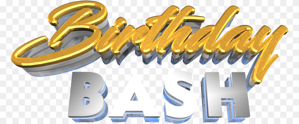 Birthday Bash, Gold, Tape, Logo, Text Free Transparent Png