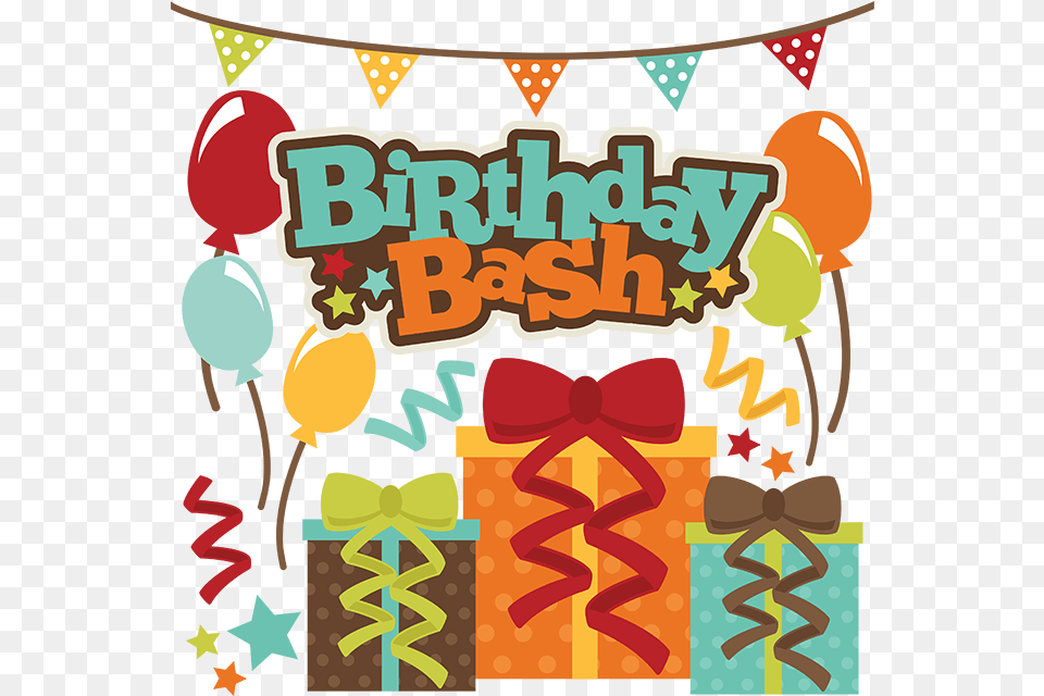 Birthday Bash Svg Scrapbook File Free Birthday Bash Transparent, Person, People, Sweets, Food Png Image