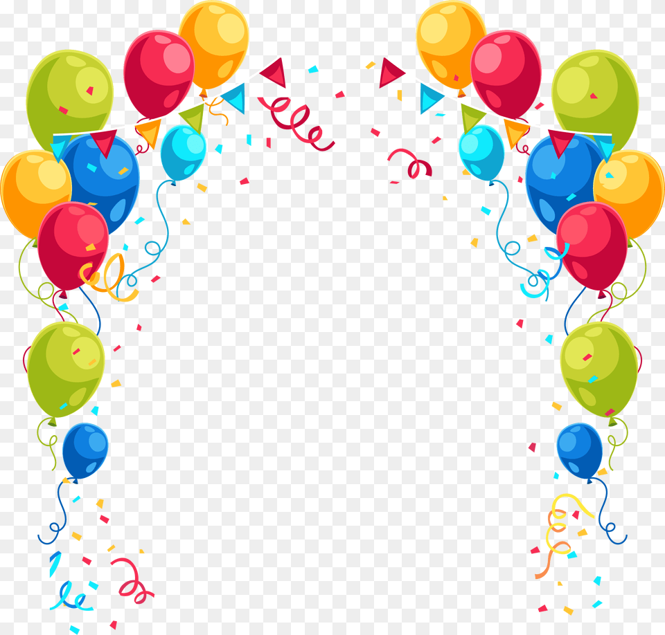 Birthday Birthdayframe Balloonsframe Frame Balloon Birthday Balloon Border, Paper, Confetti Free Png Download