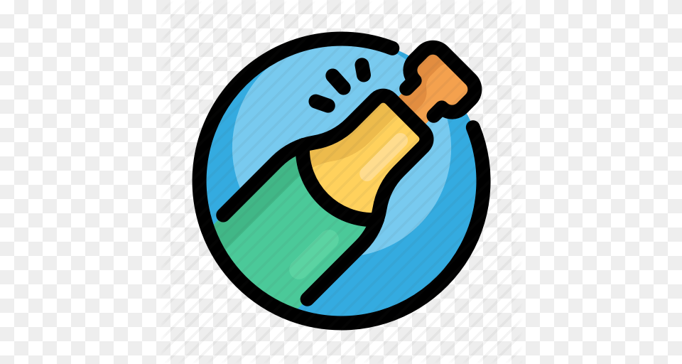 Birthday Bottle Champagne Decoration Party Icon, Alcohol, Beer, Beverage, Cork Free Transparent Png