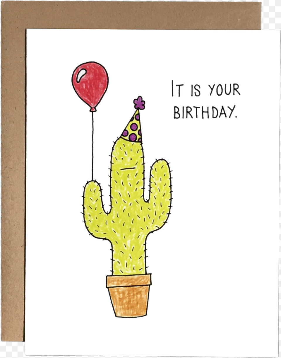 Birthday Cactus U2014 Chateau Blanche Design Illustration, Balloon, Plant Free Png