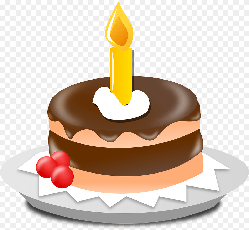 Birthday Cake And Candle Svg Clip Arts Birthday Cake With One Candle, Cream, Dessert, Food, Icing Png