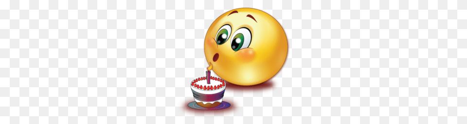 Birthday Cake Blowing Candle Emoji, People, Person, Birthday Cake, Cream Free Transparent Png