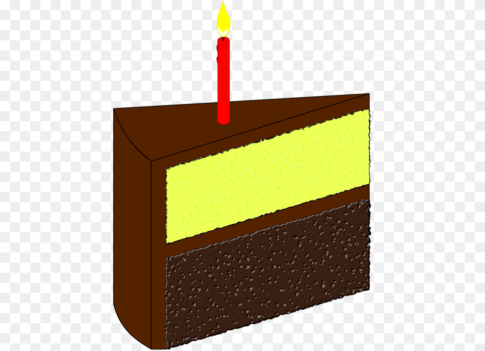 Birthday Cake Candle Vector Graphic On Pixabay Fatia De Bolo Com Vela, Birthday Cake, Cream, Dessert, Food Free Transparent Png