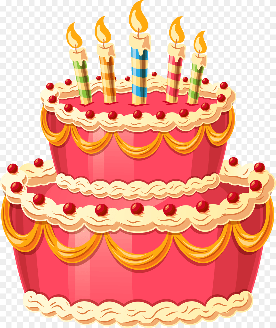 Birthday Cake Cartoon, Birthday Cake, Cream, Dessert, Food Free Png