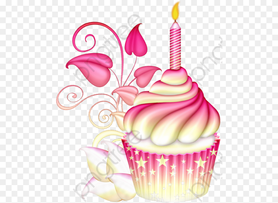 Birthday Cake Cartoon Birthday Clipart Cartoon Pink Birthday Cake, Cream, Cupcake, Dessert, Food Png Image
