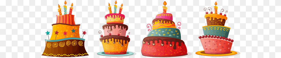 Birthday Cake Cartoon Illustration, Birthday Cake, Cream, Dessert, Food Png