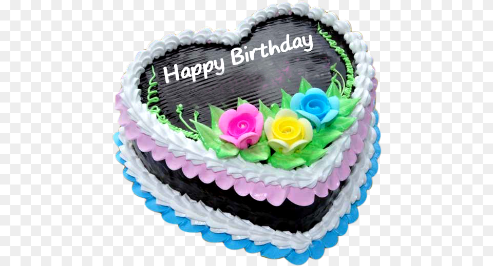 Birthday Cake Chocolate Heart Message Happy Birthday Mom, Birthday Cake, Cream, Dessert, Food Png Image