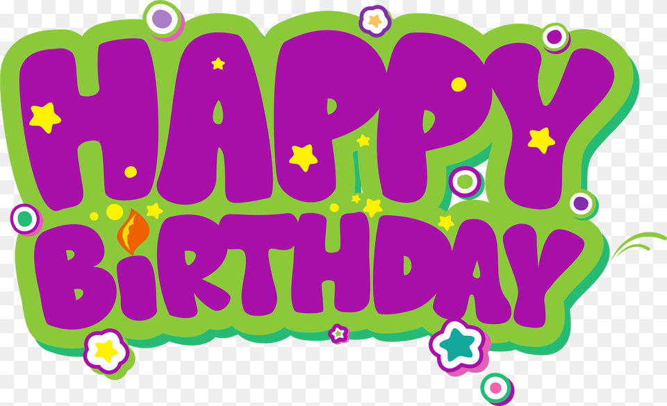 Birthday Cake Clip Art Purple And Green Happy Birthday Tulisan Happy Birthday, Text Free Transparent Png