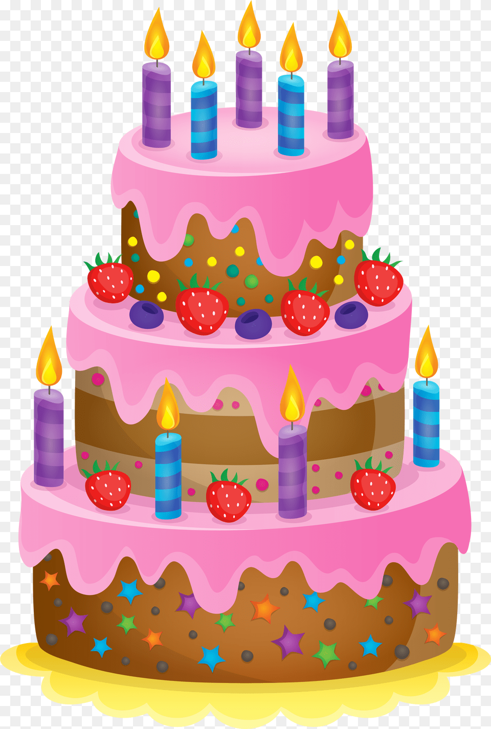 Birthday Cake Cupcake Chocolate Cake Muffin Strawberry Happy Birthday Cake Clipart, Birthday Cake, Cream, Dessert, Food Free Png Download