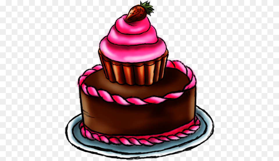 Birthday Cake Drawing Cupcake, Birthday Cake, Cream, Dessert, Food Png Image
