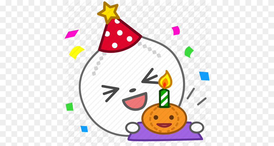 Birthday Cake Emoji Emoticon Onion Party Vegetable Icon, Clothing, Hat, Person, People Png Image