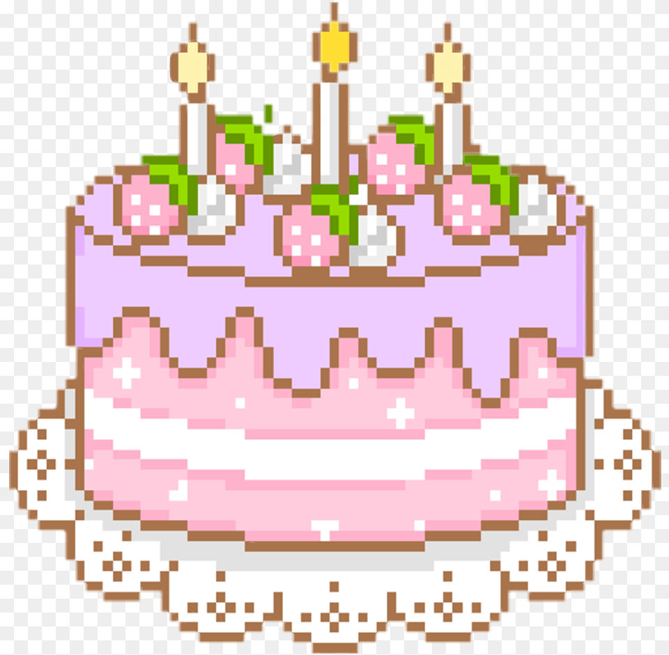 Birthday Cake Gif Clip Art Pixel Birthday Cake Gif, Birthday Cake, Cream, Dessert, Food Png Image