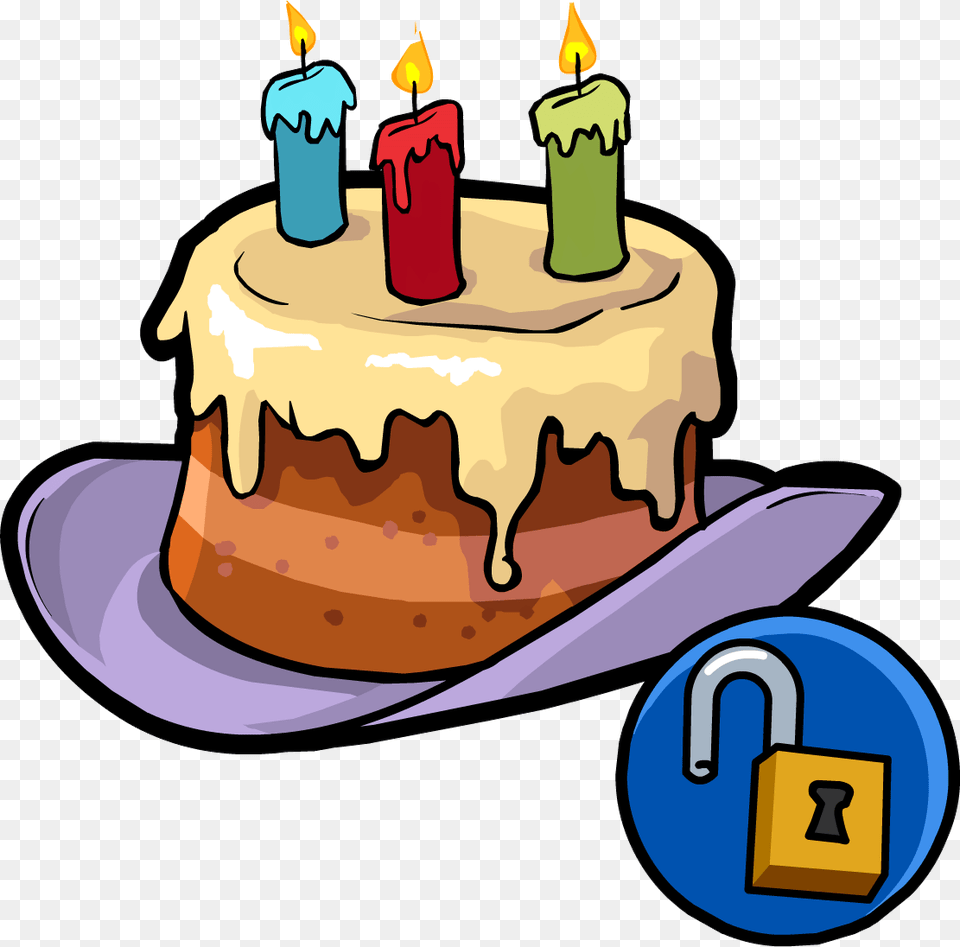 Birthday Cake Hat, Birthday Cake, Cream, Dessert, Food Free Png Download