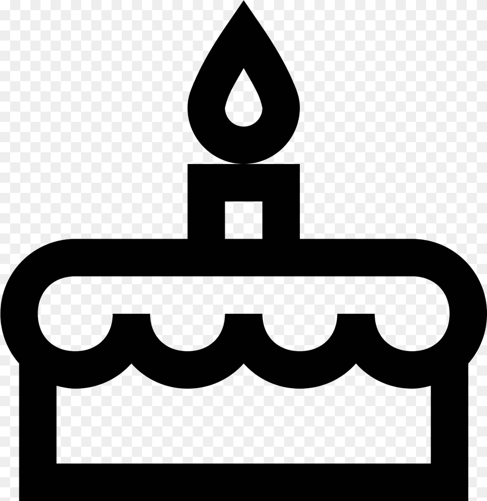 Birthday Cake Icon Day Of Birth Symbol, Gray Png Image