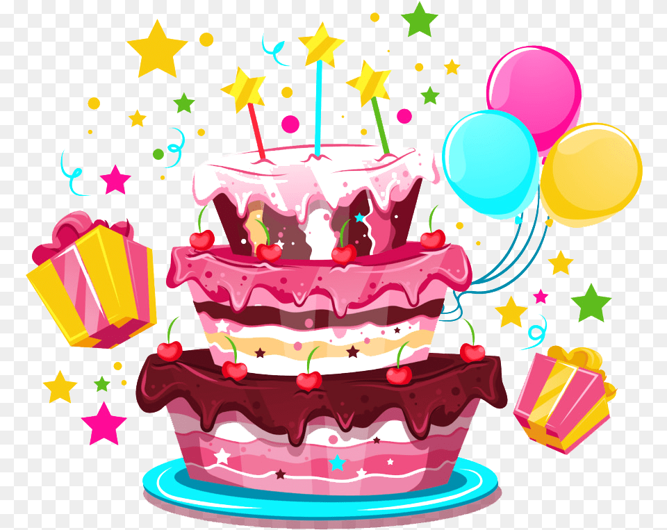 Birthday Cake Illustration Happy Birthday Cake, People, Person, Birthday Cake, Cream Png Image