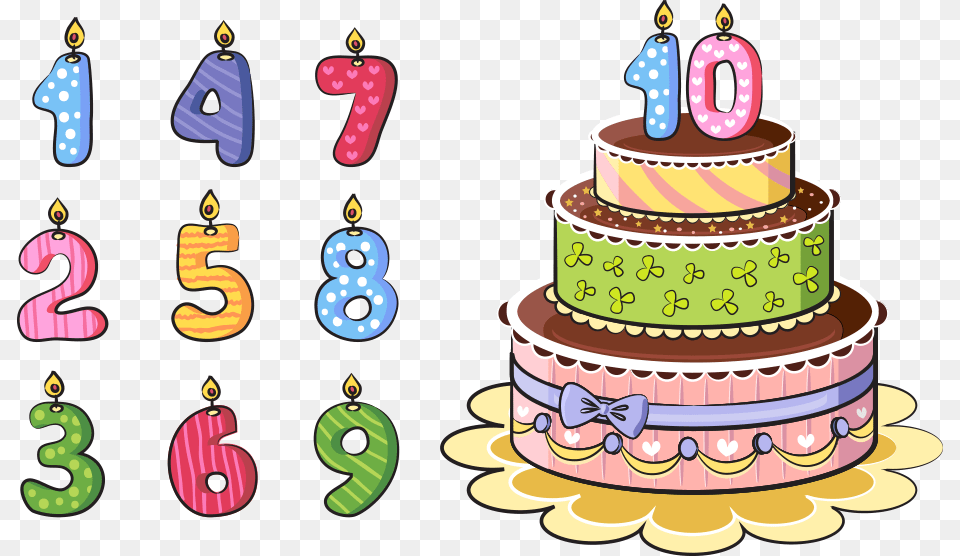 Birthday Cake Number Candle Clipart, Birthday Cake, Cream, Dessert, Food Png