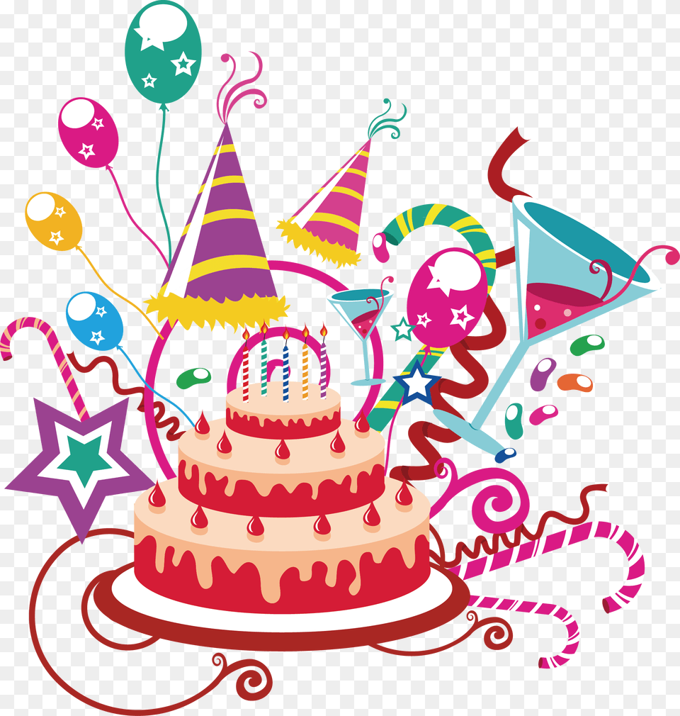 Birthday Cake Painting Clip Art Tranh Bnh Sinh Nht, Person, People, Clothing, Hat Free Transparent Png