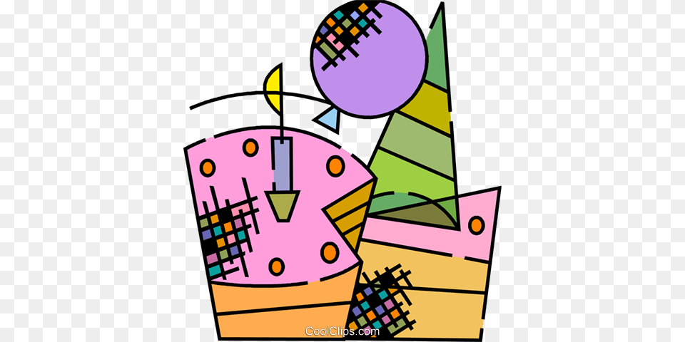 Birthday Cake Party Hat And Balloons Royalty Vector Clip Art, Graphics, People, Person Free Transparent Png