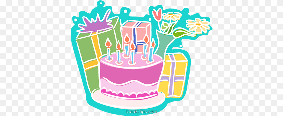 Birthday Cake Presents Royalty Vector Clip Art Birthday Cake Illustration, Birthday Cake, Cream, Dessert, Food Free Png