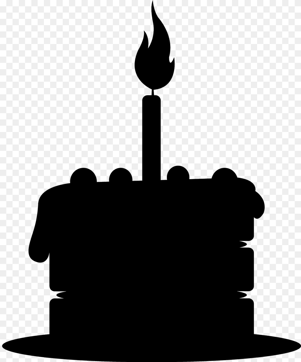 Birthday Cake Silhouette, Fire, Flame Free Png