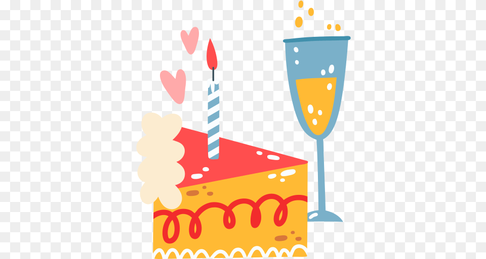 Birthday Cake Stickers Food And Restaurant Stickers Wine Glass, Birthday Cake, Cream, Dessert, People Free Png Download