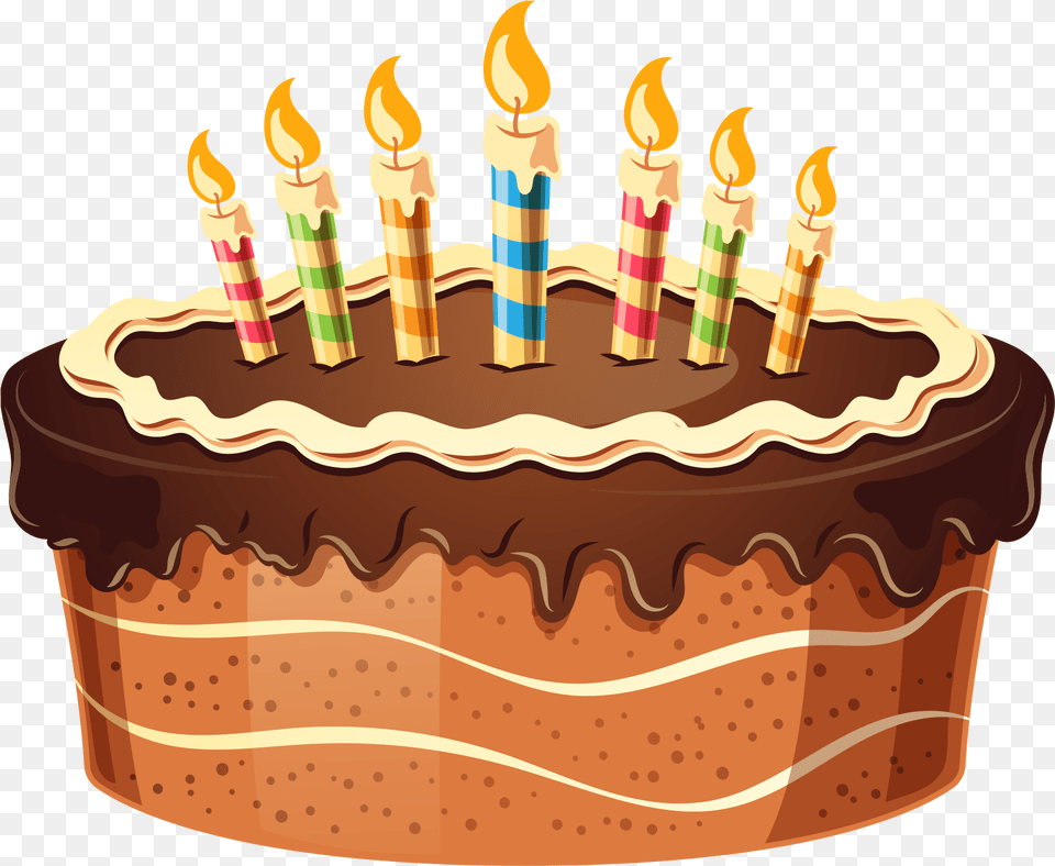 Birthday Cake With Candles Birthday Cake Clipart Transparent, Birthday Cake, Cream, Dessert, Food Png