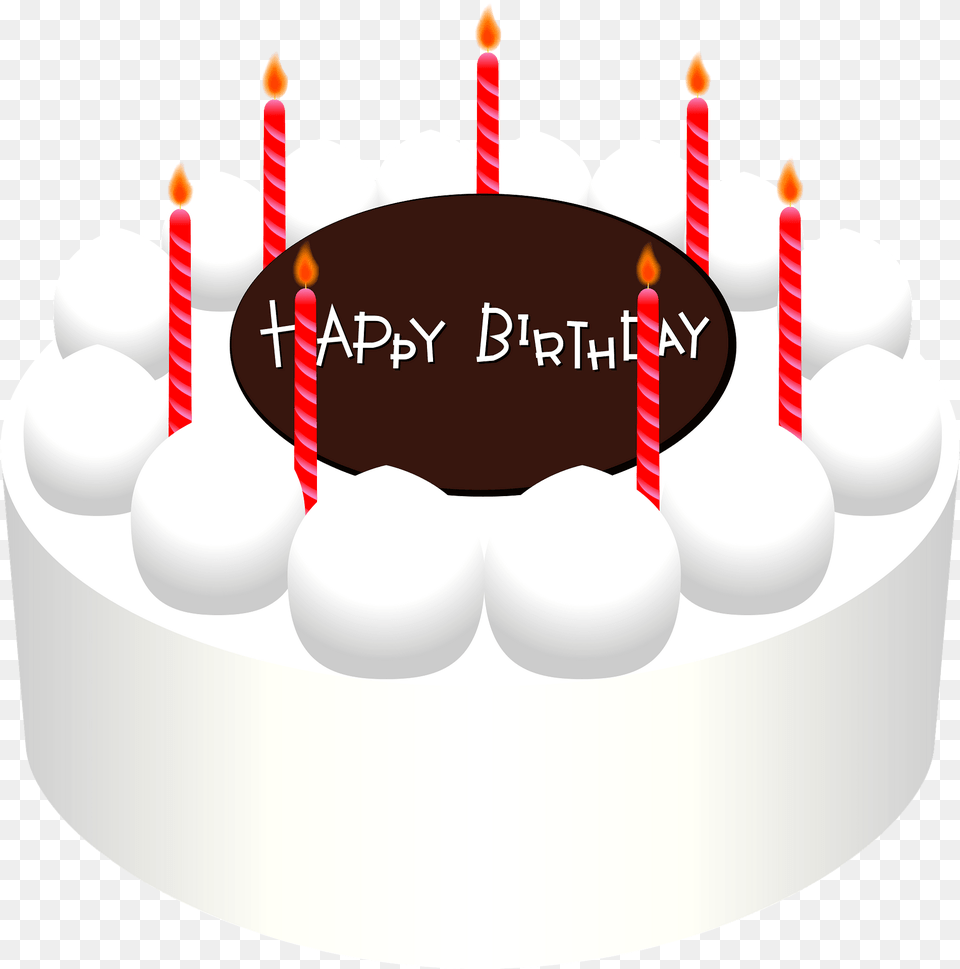 Birthday Cake With Candles Clipart, Birthday Cake, Cream, Dessert, Food Free Png Download