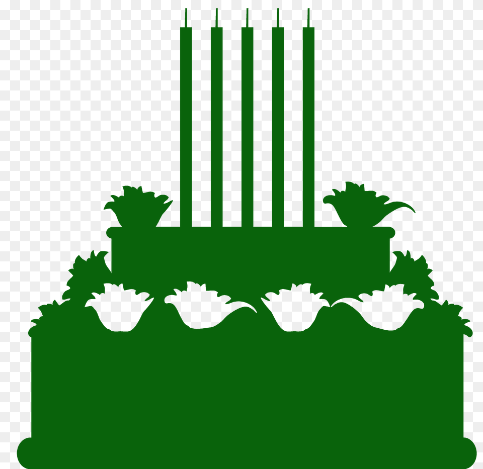 Birthday Cake With Candles Silhouette, Green, Cutlery, Fork, Food Free Png