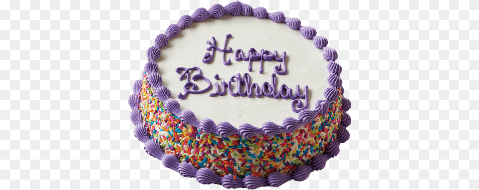 Birthday Cake With Sprinkles Carvel Shop Ice Cream Cake Carvel Purple, Birthday Cake, Dessert, Food Free Png