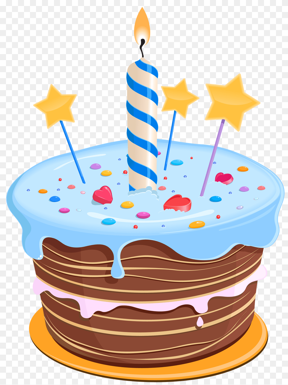 Birthday Cake With Stars, Birthday Cake, Cream, Dessert, Food Free Transparent Png