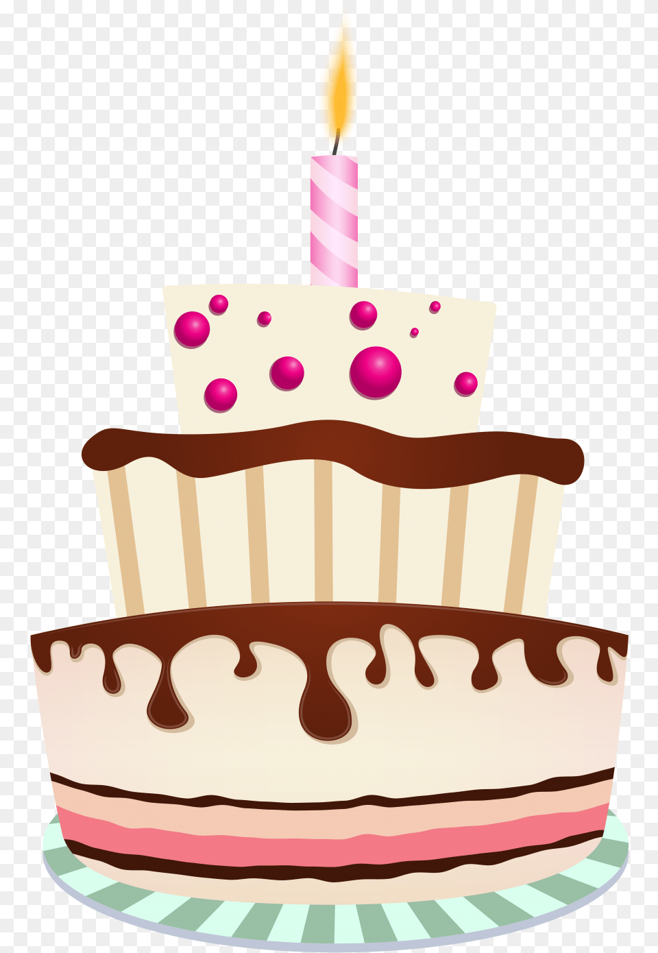 Birthday Cakes Cake With One Candle Cake And Candle, Birthday Cake, Food, Dessert, Cream Free Png