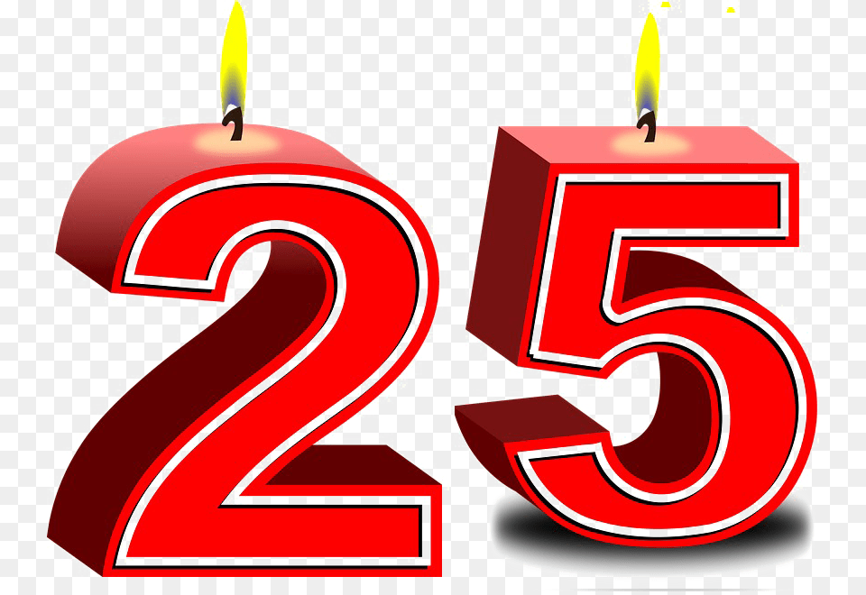 Birthday Candle 25, Number, Symbol, Text, Dynamite Png