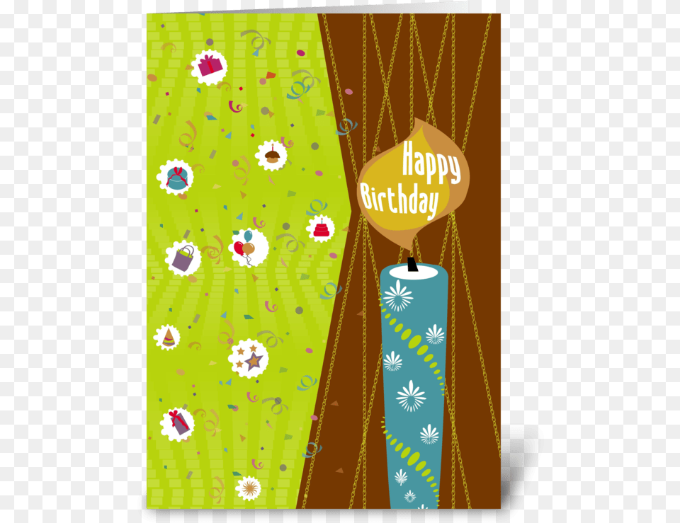 Birthday Candle And Confetti Greeting Card Illustration, Envelope, Greeting Card, Mail, Paper Png
