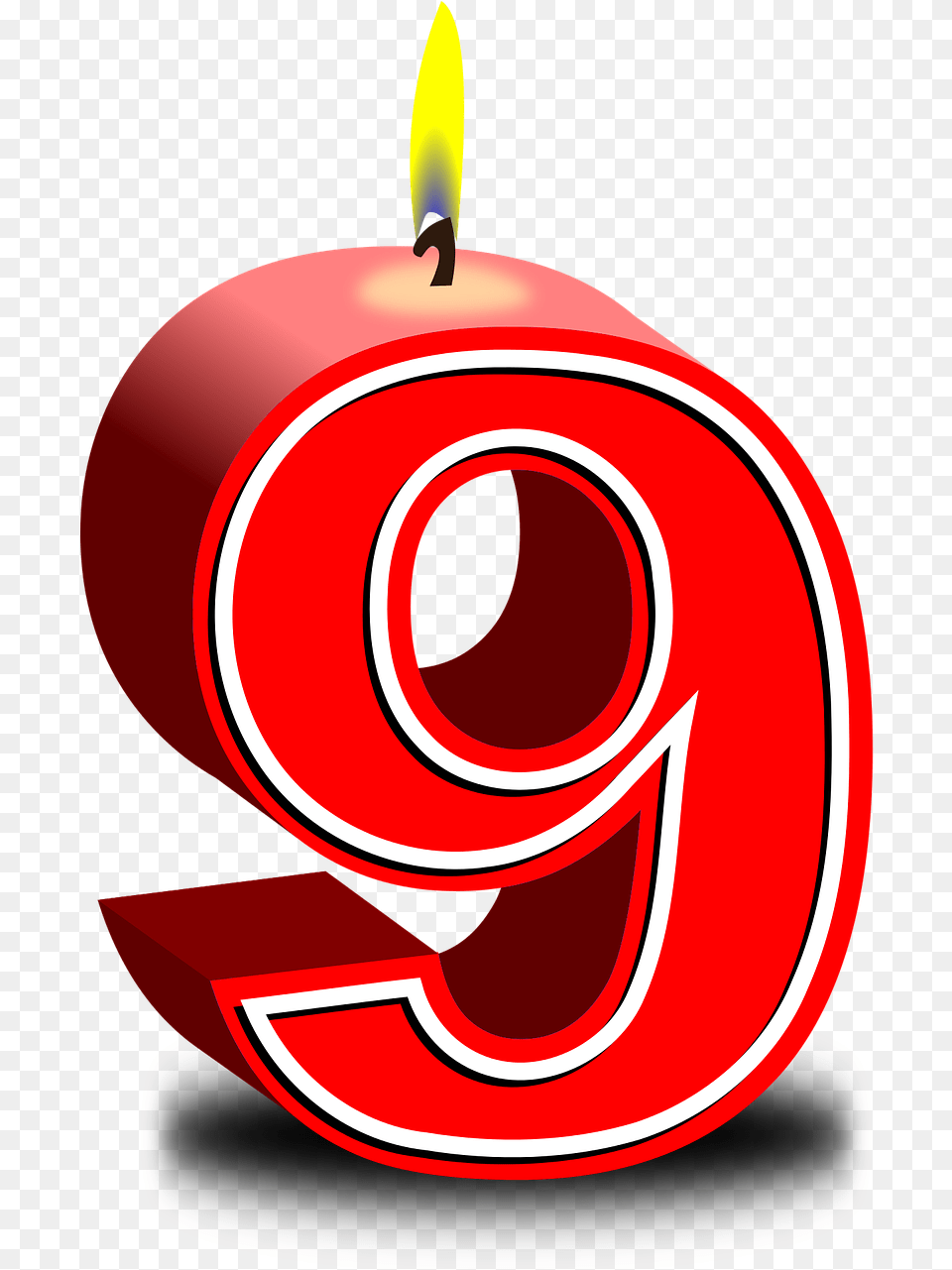 Birthday Candle Nine Vector Graphic On Pixabay Birthday Number 9 Free Transparent Png