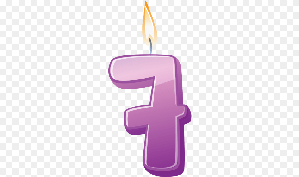 Birthday Candle Number 7 Download Searchpng 7 Birthday Candle, Symbol, Text Png Image