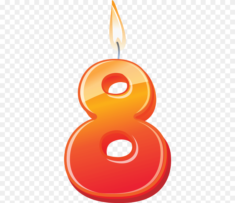 Birthday Candle Number 8 Download Searchpng 8 Number Candle, Symbol, Text Png Image