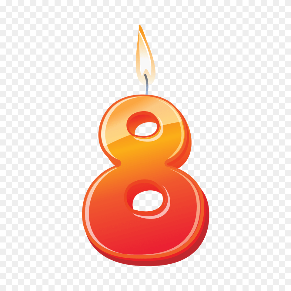 Birthday Candle Number 8 Image Download Searchpngcom Birthday Candle Number 8, Symbol, Text Free Transparent Png