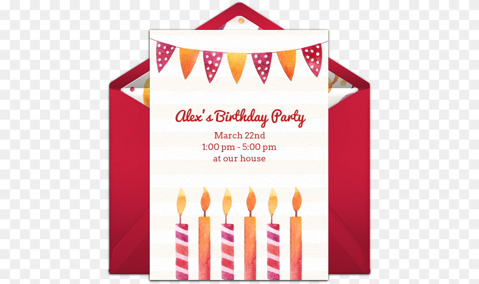 Birthday Candle Watercolor Birthday Candles Online Invitations For Holiday Cheers, Envelope, Greeting Card, Mail, People Free Transparent Png