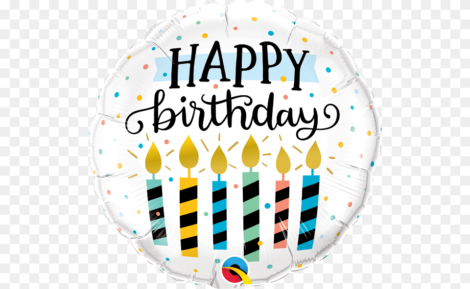 Birthday Candles And Dots Balloon Circle, Birthday Cake, Cake, Cream, Dessert Png Image