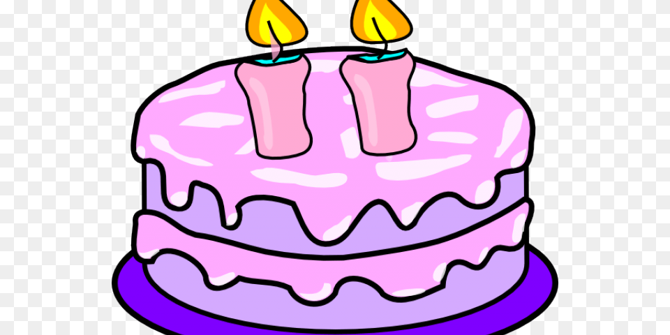 Birthday Candles Clipart 2 Candle Cake With Candles Clipart, Birthday Cake, Cream, Dessert, Food Png Image