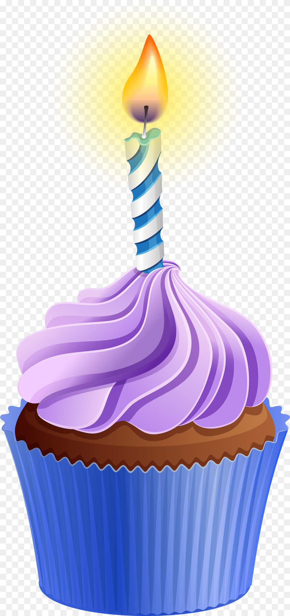 Birthday Candles Clipart Cupcake Candle, Cake, Cream, Dessert, Food Free Png Download