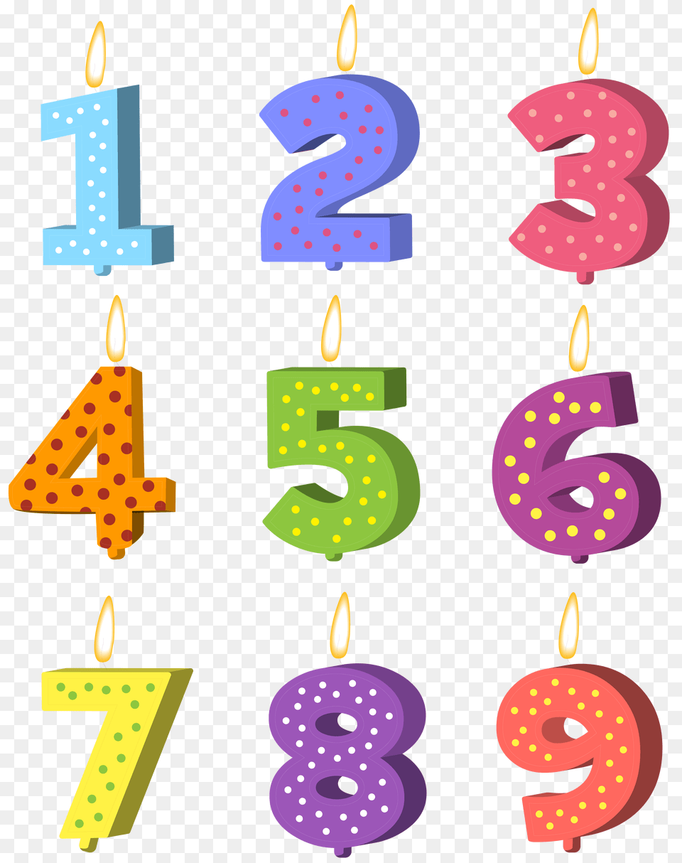 Birthday Candles Set Clip Art, Number, Symbol, Text Free Png Download
