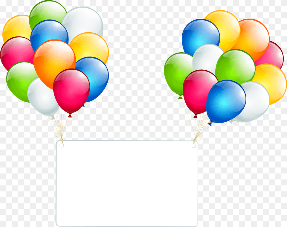 Birthday Card With Balloons Clip Art, Balloon, White Board Png Image