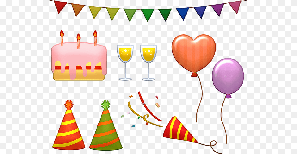 Birthday Celebration Items, Hat, Clothing, Balloon, People Free Transparent Png