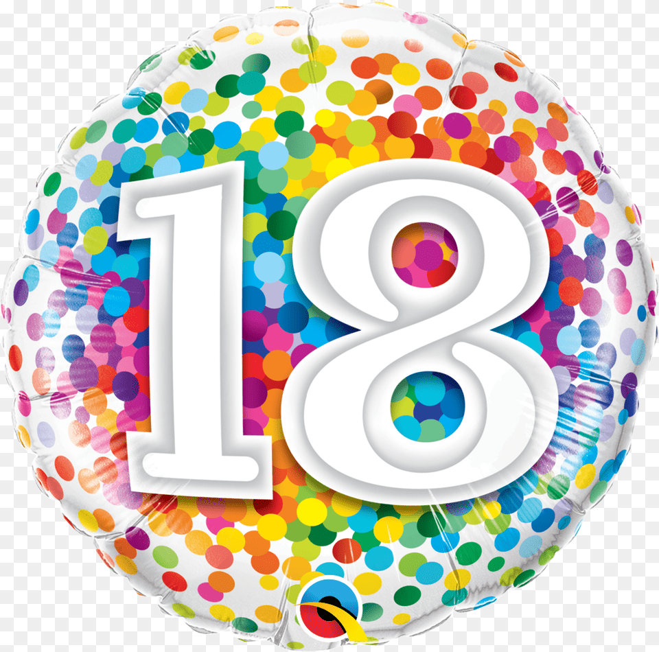 Birthday Confetti Design Foil Balloon, Number, Symbol, Text, Birthday Cake Free Png