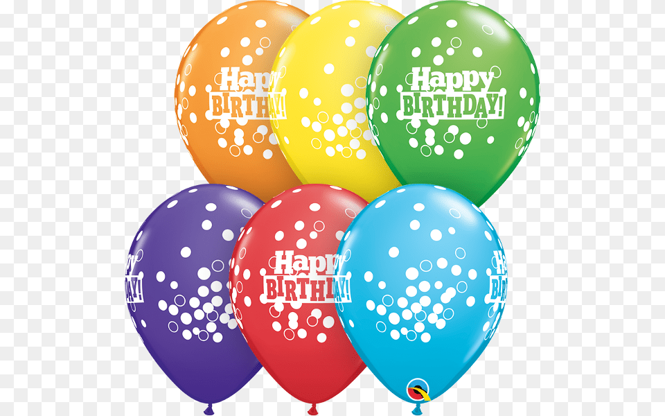 Birthday Confetti Dots 11quot Latex Balloons 11quot Bright Rainbow 50 Count Birthday Latex Balloons, Balloon Free Png