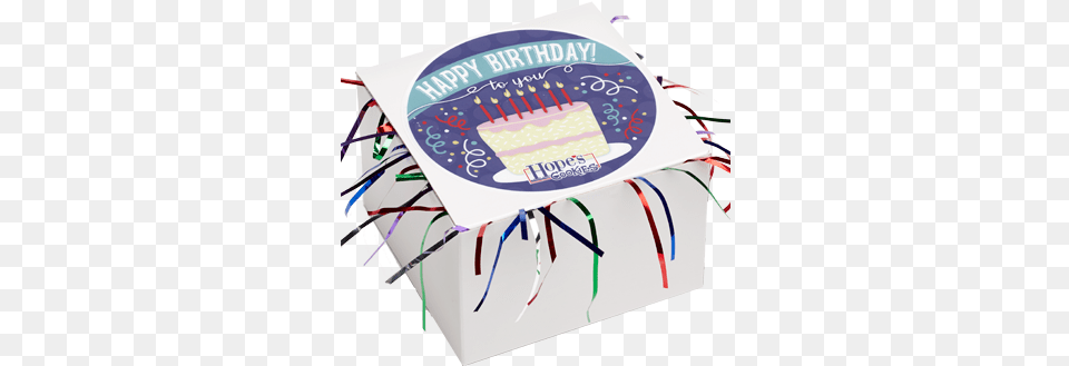 Birthday Cookie Gift Box With Tinsel Gift, Birthday Cake, Cake, Cream, Dessert Png