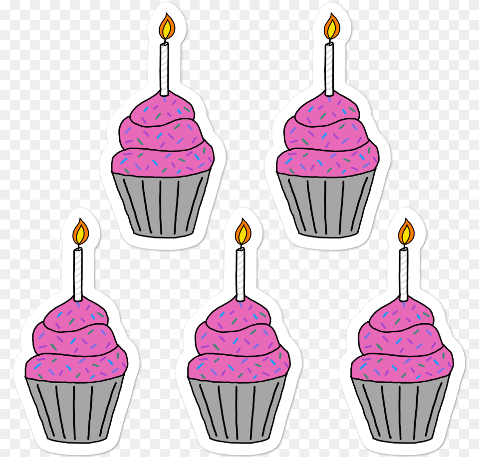 Birthday Cupcake 5 Cupcake, Cake, Cream, Dessert, Food Png Image